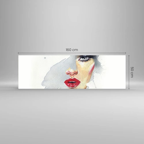 Glastavla - Bild på glas - Reflektion i vattendroppe - 160x50 cm