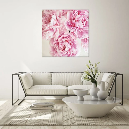 Glastavla - Bild på glas - Rosa prakt - 70x70 cm