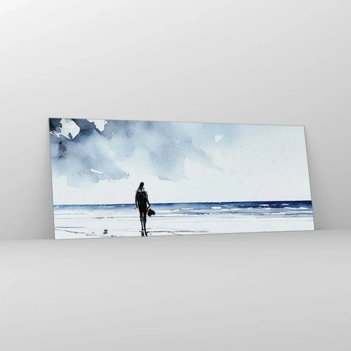 Glastavla - Bild på glas - Samtal med havet - 100x40 cm