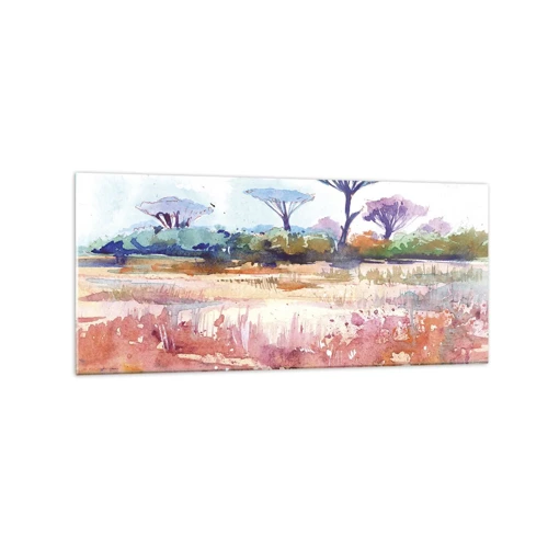 Glastavla - Bild på glas - Savannens färg - 120x50 cm