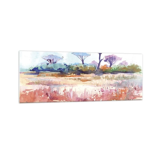 Glastavla - Bild på glas - Savannens färg - 140x50 cm