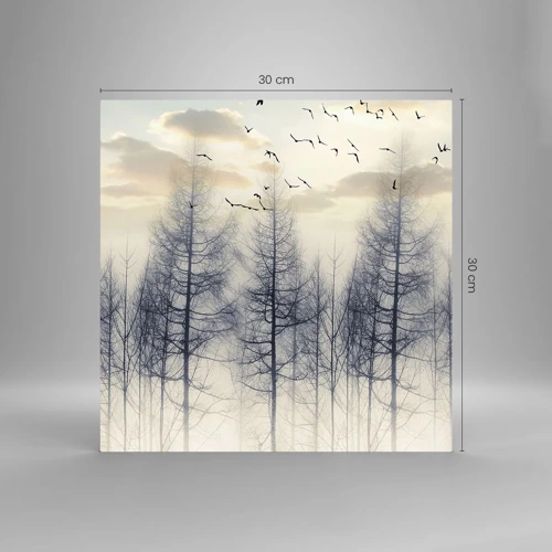 Glastavla - Bild på glas - Skogens andar - 30x30 cm
