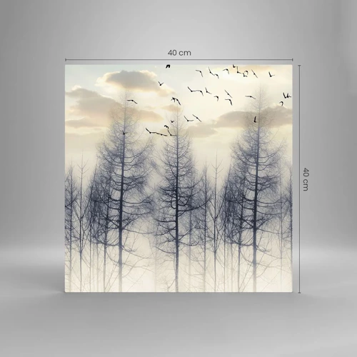 Glastavla - Bild på glas - Skogens andar - 40x40 cm