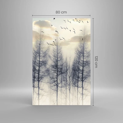 Glastavla - Bild på glas - Skogens andar - 80x120 cm