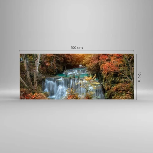 Glastavla - Bild på glas - Skogens skatt - 100x40 cm