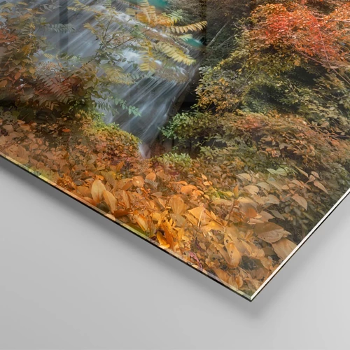 Glastavla - Bild på glas - Skogens skatt - 100x40 cm