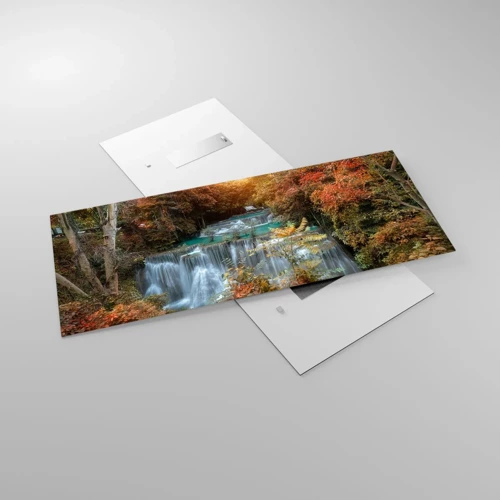 Glastavla - Bild på glas - Skogens skatt - 120x50 cm