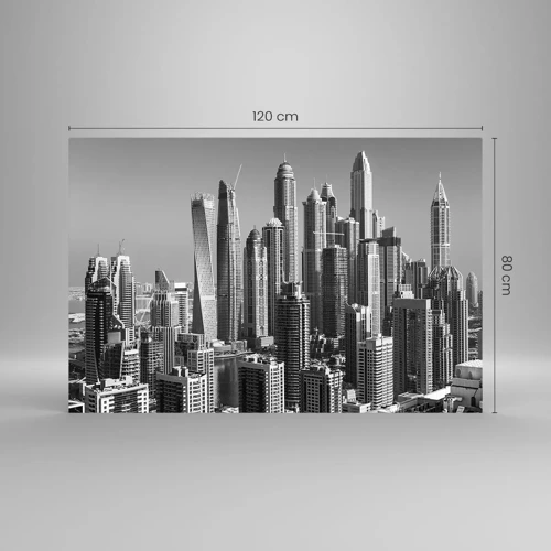 Glastavla - Bild på glas - Stad över öknen - 120x80 cm