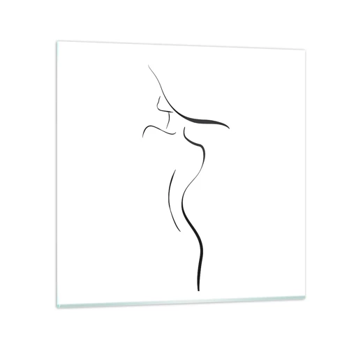 Glastavla - Bild på glas - Svårfångad som en våg - 50x50 cm