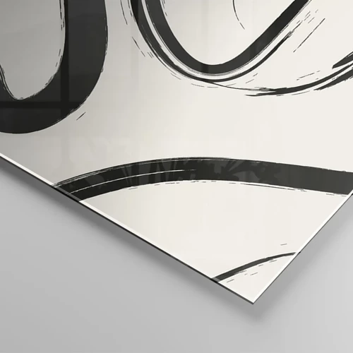 Glastavla - Bild på glas - Svart och vit elegans - 70x50 cm