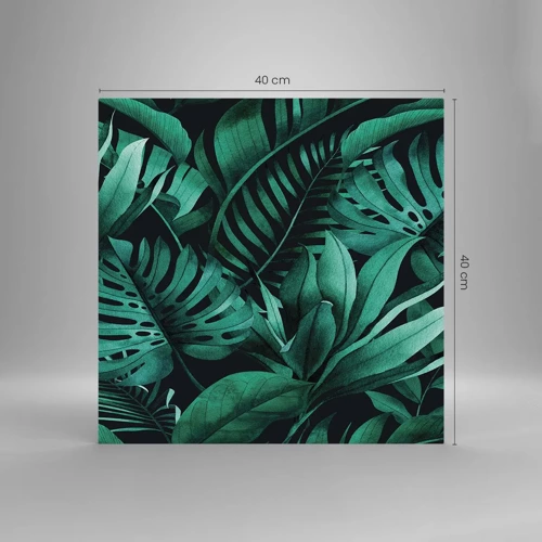 Glastavla - Bild på glas - Tropiska grönskans djup - 40x40 cm