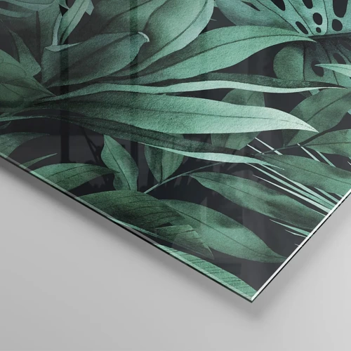 Glastavla - Bild på glas - Tropiska grönskans djup - 60x60 cm
