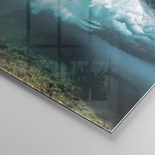 Glastavla - Bild på glas - Undervattenvärld - 140x50 cm