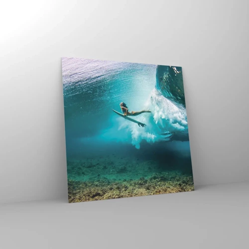 Glastavla - Bild på glas - Undervattenvärld - 50x50 cm