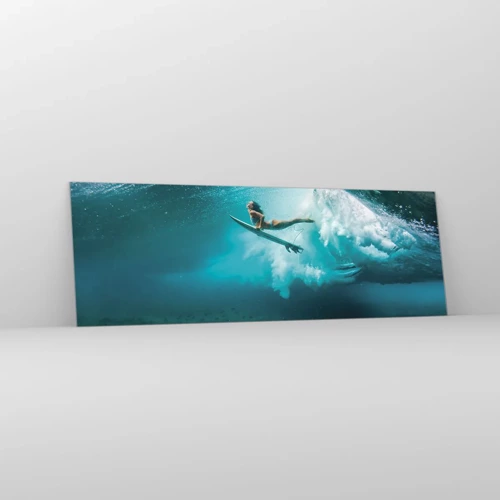 Glastavla - Bild på glas - Undervattenvärld - 90x30 cm