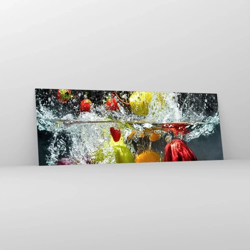 Glastavla - Bild på glas - Uppfriskande frukt - 140x50 cm