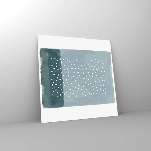 Glastavla - Bild på glas - Uppstådda ur det blåa - 70x70 cm