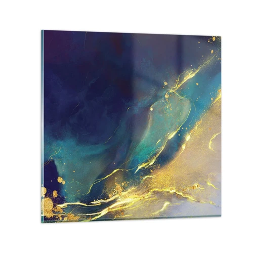 Glastavla - Bild på glas - Utspillt guld - 70x70 cm