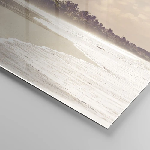 Glastavla - Bild på glas - Vågornas smekning - 160x50 cm