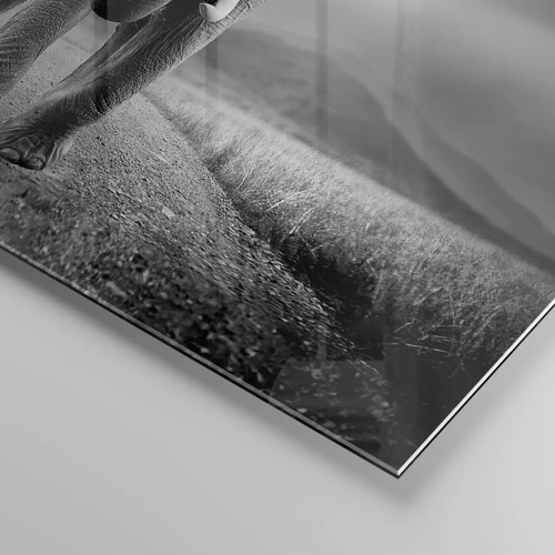 Glastavla - Bild på glas - Värden hälsar välkommen - 50x50 cm