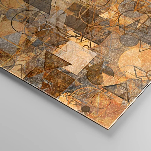 Glastavla - Bild på glas - Värld infattad i form - 100x40 cm