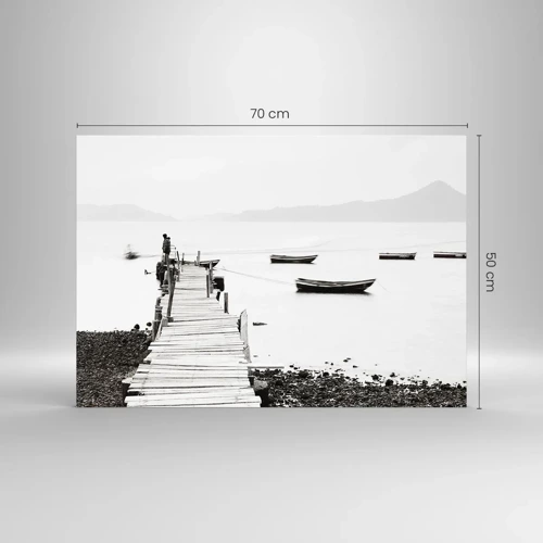 Glastavla - Bild på glas - Vid tyst och rent vatten - 70x50 cm