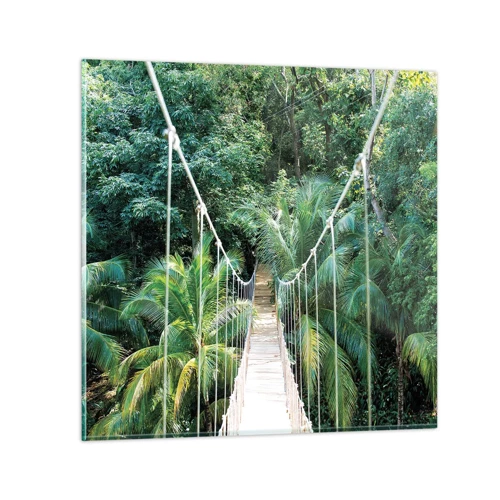 Glastavla - Bild på glas - Welcome to the jungle! - 30x30 cm