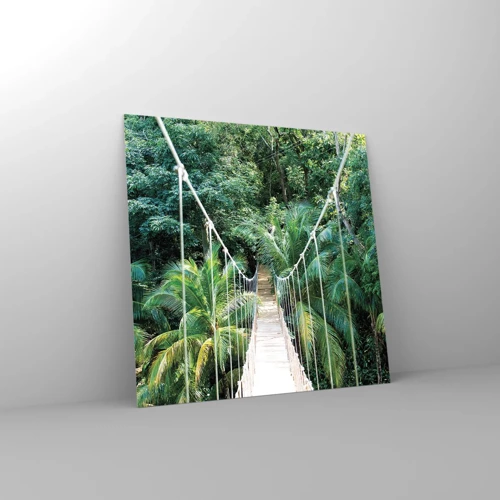 Glastavla - Bild på glas - Welcome to the jungle! - 30x30 cm