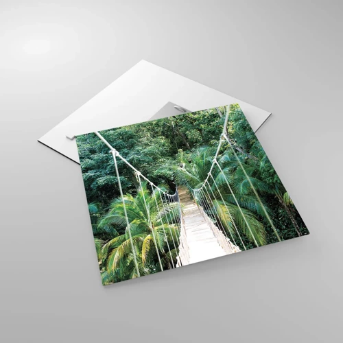 Glastavla - Bild på glas - Welcome to the jungle! - 40x40 cm
