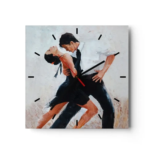 Väggklocka - Klocka på glas - Mina drömmars tango - 30x30 cm