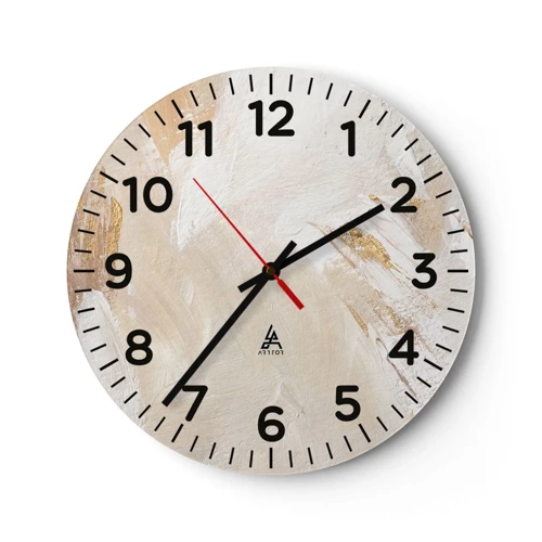Väggklocka - Klocka på glas - Pastellfärgad komposition - 30x30 cm