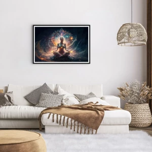 Affisch i svart ram - Flöde av god energi - 91x61 cm