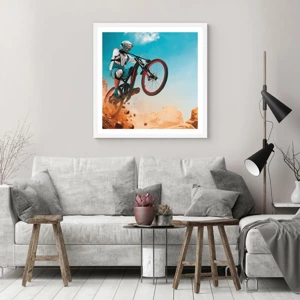 Affisch i vit ram - Cykelgalning - 50x50 cm