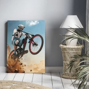 Canvastavla - Bild på duk - Cykelgalning - 65x120 cm