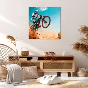 Canvastavla - Bild på duk - Cykelgalning - 70x70 cm