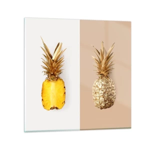 Glastavla - Bild på glas - Ananas för oss - 50x50 cm