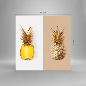 Glastavla - Bild på glas - Ananas för oss - 50x50 cm