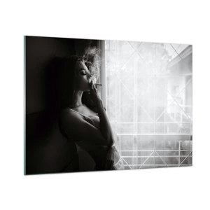 Glastavla - Bild på glas - Ett sensuellt ögonblick - 100x70 cm