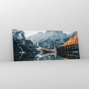 Glastavla - Bild på glas - Spegellandskap - 120x50 cm