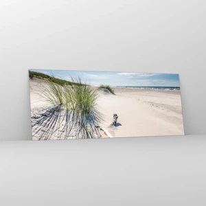 Glastavla - Bild på glas - Vackrast? Östersjöstrand - 100x40 cm