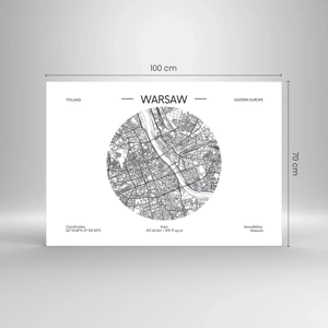 Glastavla - Bild på glas - Warszawas anatomi - 100x70 cm
